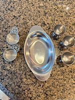 Top view of all six pieces on counter