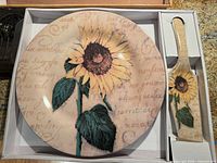 Box opened showing plate and server in packaging