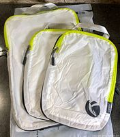 Three CIPWAY white compression packing cubes stacked