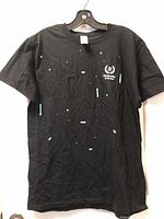 Front view of black Gildan Softstyle T-shirt with Photographer of the Week logo