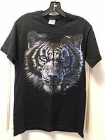 front view showing tiger graphic