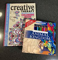 Both coloring books front covers visible