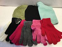 All nine items laid out together