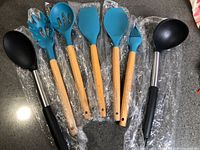 all seven utensils laid out on counter