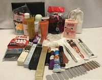 Full overview of all items laid out on surface