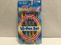 Front of sealed Melissa & Doug BlendyPens package showing 10 pens and branding