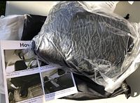 sealed black mesh net, instruction sheet, storage pouch