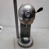 Front view showing entire KitchenAid sparkling beverage maker with ruler for scale