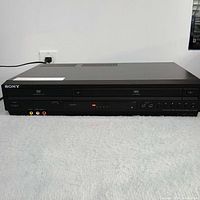 Front view of Sony combo player showing DVD and VHS sections