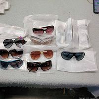 All 13 pairs laid out, several wrapped