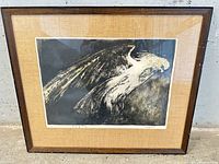 Full view of framed print with mat and frame