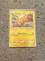 Front view of Pikachu Snowflake Stamp card in sleeve