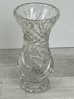Full view of cut crystal vase front profile