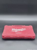 Closed red Milwaukee case front view