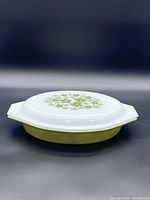 Casserole with lid closed showing side profile