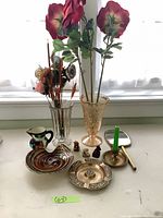 overview of all items arranged on surface