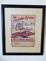 Front view of framed Chocolat Corona print showing artwork and frame