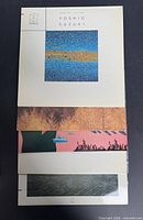 Stack of four Music Interior LP records showing partial cover art