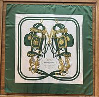 Full view of square scarf showing design and borders