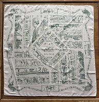 Full view of the 90 cm square scarf showing complete pattern and overall condition