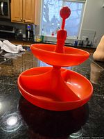 oblique view showing full caddy, handle, two tiers