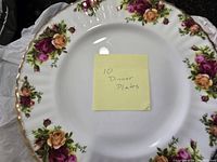 Dinner plate showing Old Country Roses pattern