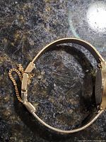 Entire watch laid flat showing bracelet, clasp, safety chain