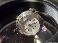 Front view of Seiko watch ring showing dial, bezel and crystal