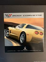 Front cover of 2001 Corvette brochure showing yellow car and title