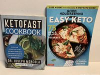 Front covers of both keto cookbooks