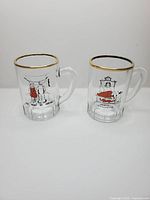 Both novelty mini mug shot glasses front view