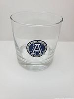 Front view of glass showing Toronto Argonauts logo