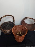 All three wicker items front view