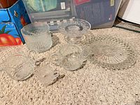 Group shot showing all pressed glass items