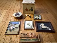 All items arranged on floor