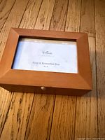 Top view of Hallmark wooden Keep & Remember Box with 4x6 frame insert visible