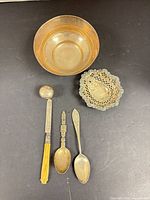 All six sterling pieces arranged