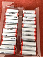 Tray showing rows of Kirkland AA batteries