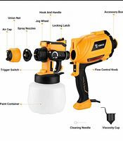 Stock image of paint sprayer with labeled parts