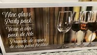 Box front showing party pack wine glass branding