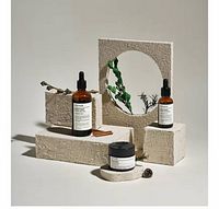 Styled view showing blocks with products for scale