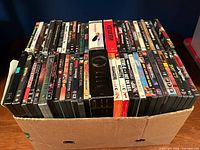 Box of DVDs—overview of quantity
