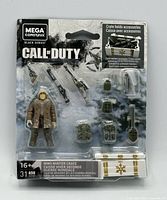 Front of sealed Mega Construx Call of Duty WWII Winter Crate set showing figure and accessories