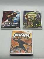 Front view of the three Wii game cases