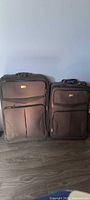 Both suitcases side by side showing size difference and overall appearance