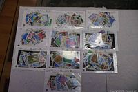 Overview of the ten stock cards filled with Japanese stamps