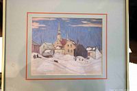 A.Y. Jackson Old Quebec lithograph in frame