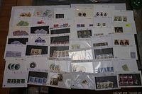 Overview of multiple stock cards filled with U.S. stamps