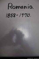 Front cover of white binder marked Romania 1858-1970