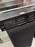 Front view of JVC double cassette deck showing both cassette wells and controls
